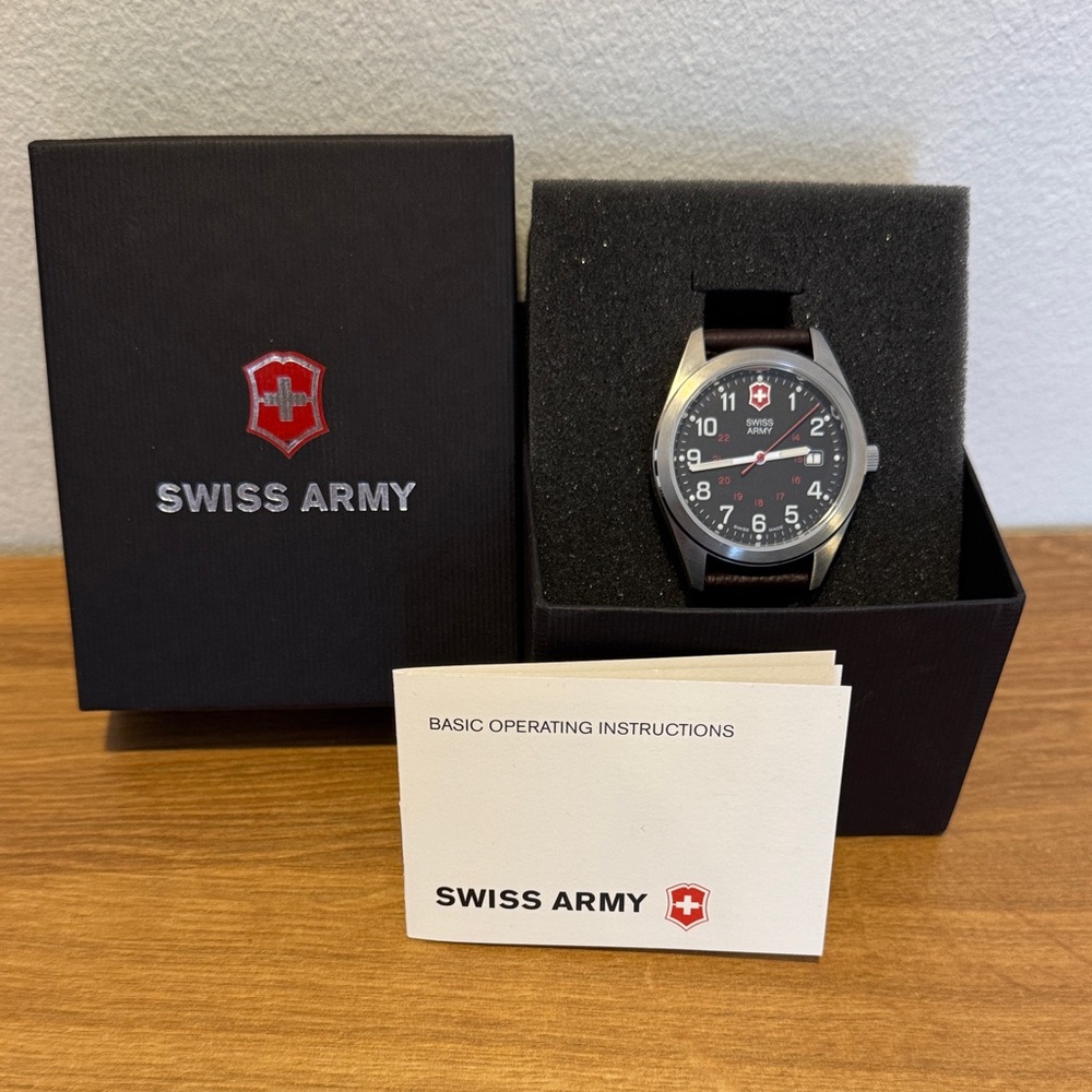 Swiss Army Leather Watch-large INC-87420 (BNIB)